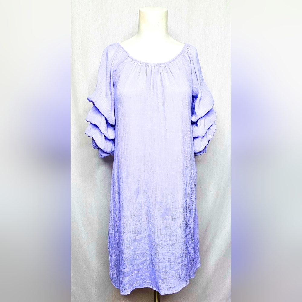 Indigo Rose Lavendar‎ Purple Lilac Dress with Ruffle Sleeves Size M
